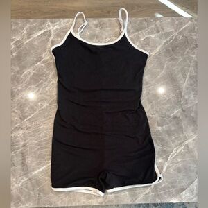 Fashion Nova Black Bodysuit with White Accents